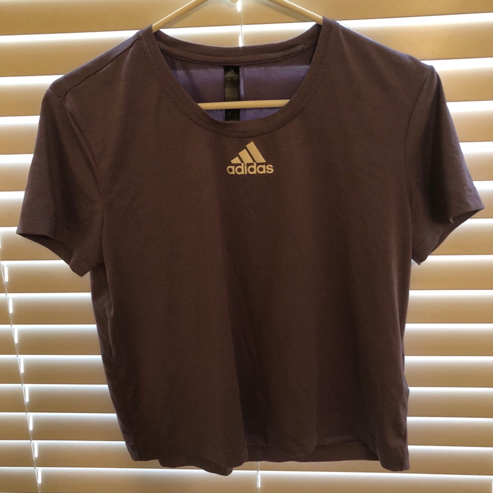 purple adidas tee